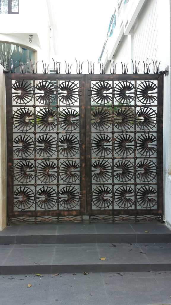 Entrance Gate Anahaw Leaves Antique