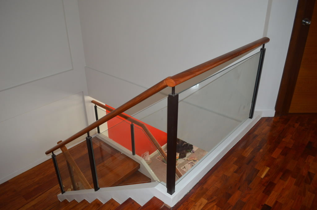 Glass Railing in wrought Iron Frame