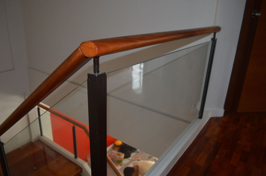 Glass Railing in wrought Iron Frame