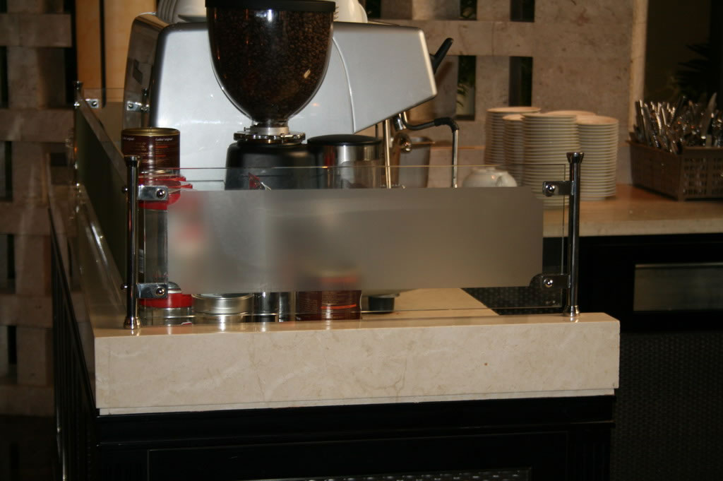 Counter Top Glass in stainless frame