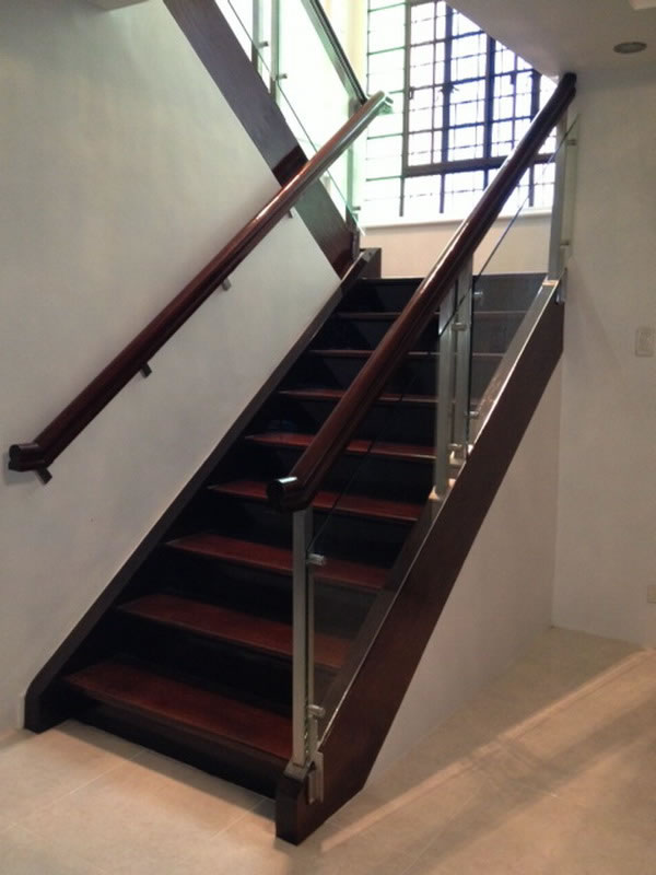 Glass Stair Railing Side Post Mounted