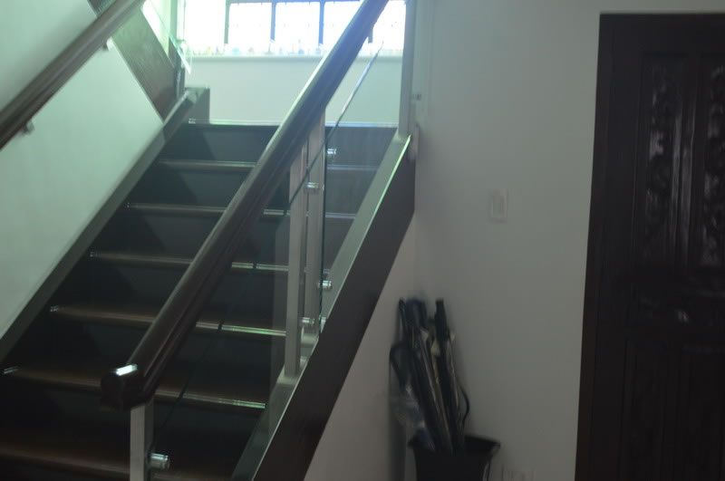 Glass Stair Railing Side Post Mounted