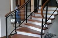 Stair Clear Tempered Glass with Wrought Iron Frame