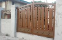 Wrought Iron Gate Wood Finish